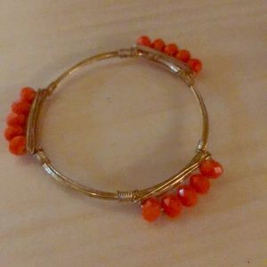 Wire Bangle Bracelet/Handmade/Rounds/Orange